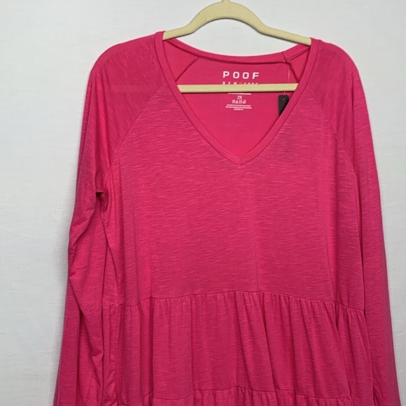 Poof New York Pink Peplum Blouse 2X Plus - Picture 2 of 7